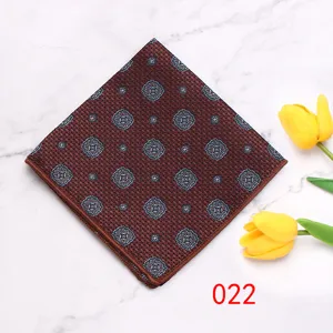 Heren polyester pochet pak zakdoek geometrische bloemenprint bruine accessoire