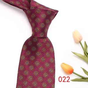 Wine red patterned men business tie detailed view elegant silk feel necktie design.