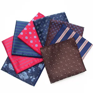 Men's formal business suit pocket square set stylish paisley and striped pattern handkerchief.