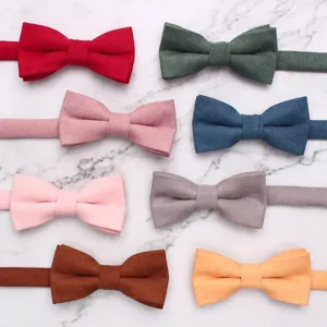 Children Solid Color Korean Velvet Bow Tie Unisex Fashion Casual Party Neckwear Cute Daily Bowknot Accessories