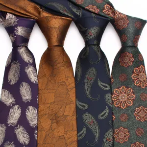 Men's 8cm business formal tie set featuring classic jacquard patterns in multi-colors.