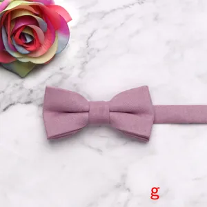 Kids Korean velvet solid color bow tie, cute style, soft fabric, perfect for children.