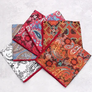 Taschino da uomo fantasia paisley elegante fazzoletto da abito per affari matrimonio festa accessori.