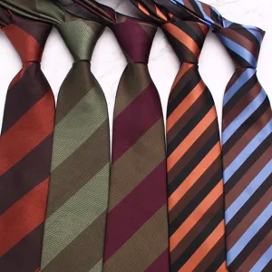 Cravatta a righe retrò da uomo accessorio abito da lavoro poliestere larghezza 8cm dettaglio