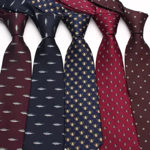 Classica cravatta da uomo d'affari da 8 cm con eleganti motivi retrò per abiti formali.