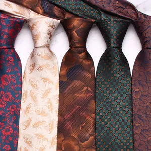 Men's Business Formal Jacquard Woven Necktie Classic Floral Pattern Neck Tie For Wedding Party Suit Men Accessories