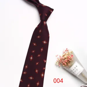 Cravatta uomo bordeaux vintage affari 8cm di larghezza con elegante motivo a rombi vestito.