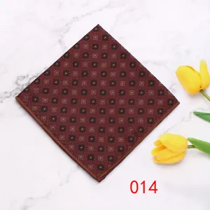 Heren bruine pochet zakdoek retro geometrisch print pak smoking borstzak accessoire