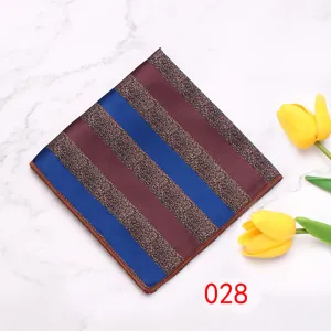 Heren polyester pochet meerkleurig gestreept geometrisch pak formele zakdoek