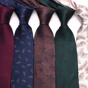 Men's Business Formal Jacquard Necktie Classic Polyester Silk Tie For Wedding Office Suit Party Accessories