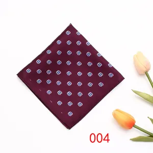 Pochette de costume bordeaux pour homme mariage affaires mouchoir motif floral élégant