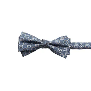 Classic blue patterned bow tie for men, perfect for business formal and wedding wear.