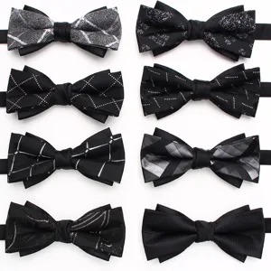 Pajarita Jacquard Clásica para Hombre Formal Negocios Boda Traje Cuello Seda de Poliéster Accesorios Ajustables