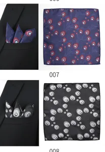 Vista detallada de pañuelo de bolsillo de seda para hombre con estampado elegante.