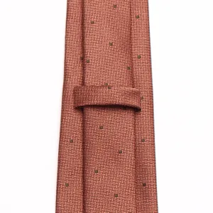 Classic brown men's business necktie with woven pattern and keeper loop, elegant formal wear.