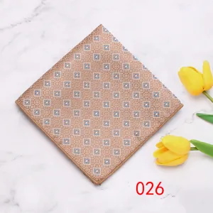 Bruine heren pochett met geometrisch patroon, elegante polyester pak zakdoek voor formele.