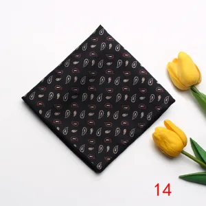 Mens classic black paisley pocket square suit handkerchief wedding party formal accessory