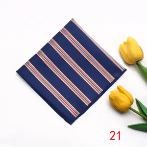 Men's business striped pocket square suit hanky wedding formal chest handkerchief accessory