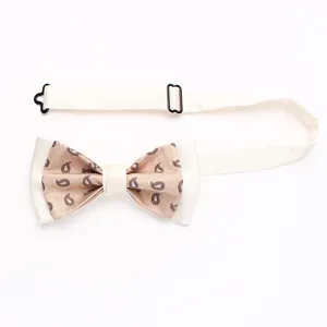 Nœud papillon double blanc élégant pour hommes avec motif cachemire pour costumes de mariage.