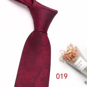 Mens burgundy silk jacquard business tie retro botanical pattern necktie detail view