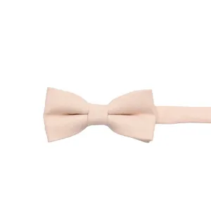 Solid color kids bow tie in soft pink, elegant Korean velvet fabric accessory for formal outfits.