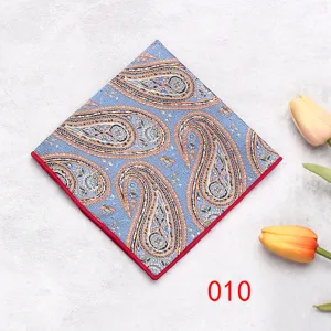Taschino da uomo con motivo Paisley blu classico fazzoletto da abito matrimonio accessori