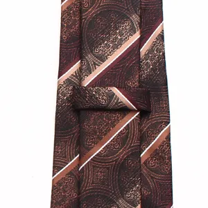 Vintage jacquard men's business necktie with classic pattern and elegant dark brown color.
