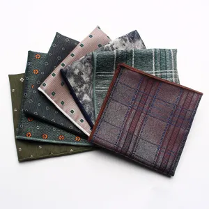 Ensemble de pochette de costume homme vintage carreaux imprime accessoire de mode elegante