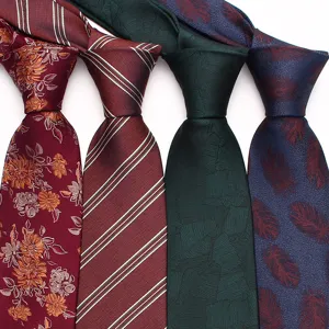 Classic men business formal jacquard necktie set, retro patterned 8cm necktie for office.