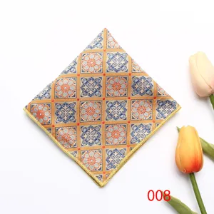 Pochette de costume homme imprimé carreaux géométriques vintage en polyester doux