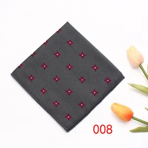 Classic men's pocket square with elegant geometric pattern, ideal for formal suits and business wear.