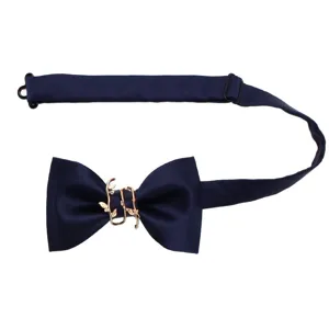 Farfalla Blu Scuro Uomo con Elegante Accento Metallo Foglia d Oro Vista Principale Prodotto