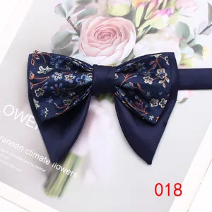 Men's vintage double layer floral bow tie stylish suit party wedding neckwear accessory