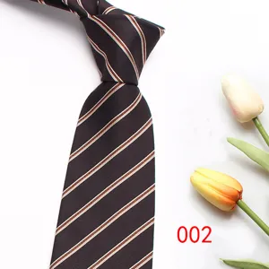 Men's striped necktie formal business suit tie wedding groom dress tie detail view
