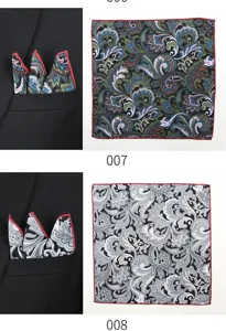 Pañuelo de bolsillo Paisley para hombre, pañuelo de algodón boda accesorios formales detalle.