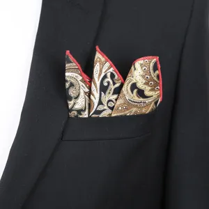 Pañuelo de bolsillo para hombre algodón estampado paisley accesorio de traje boda