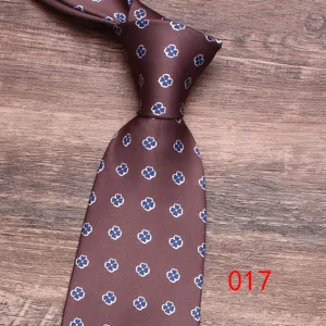 Men's brown floral necktie business casual stylish neck tie 9cm wide accessory for formal events