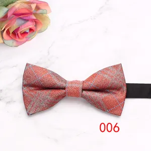 Classic men's red plaid bow tie, stylish British style formal neckwear for weddings.