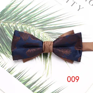 Men's double layer bow tie stylish wedding tuxedo formal neckwear fashion suit accessory