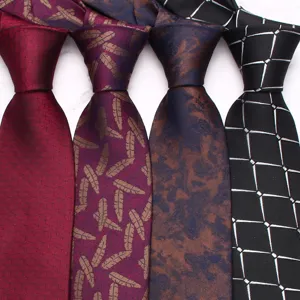 Set cravatta da uomo, cravatta con zip da sposa retrò, poliestere tinto in filo, motivi eleganti.