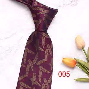 Cravatta da uomo bordeaux con motivo a piuma retrò, elegante accessorio business.