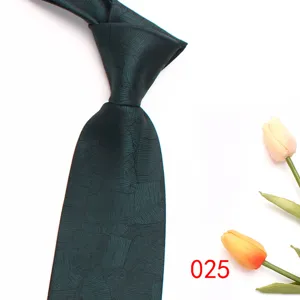Dark green jacquard men's necktie for business formal wear, elegant leaf pattern silk style.