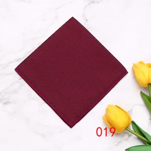Men's polyester pocket square with geometric pattern for formal suit and tuxedo detail.