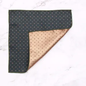 Close-up detail view of the double-sided men's geometric pocket square with fine pattern.
