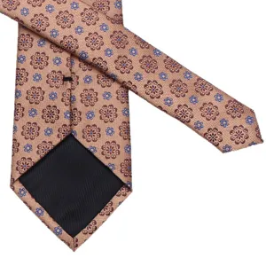 Classic men's floral tie for business suits and weddings, premium vintage pattern silk necktie.