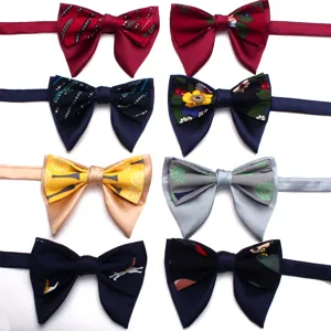 Papillon da Uomo in Poliestere a Doppio Strato Floreale Vintage Elegante Papillon Jacquard per Festa di Matrimonio