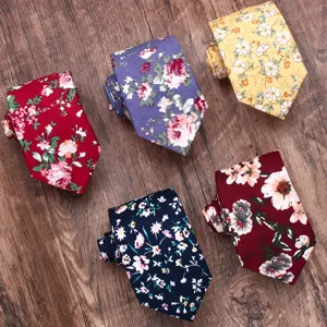 Heren Katoen Stropdas Casual Zakelijk Bedrukt Stropdassen Floral Paisley Smalle Stropdas Voor Heren Dagelijks