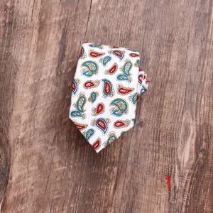 Katoenen bedrukte stropdas met paisley motief, stijlvolle smalle das voor heren kleding.