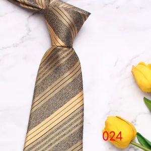 Close-up detail of the classic striped mens necktie with textured pattern, elegant business style.