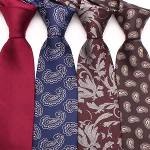 Classic men's paisley and patterned silk ties set, ideal for business casual and wedding events.